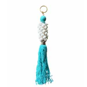 Sleutelhanger schelp turquoise